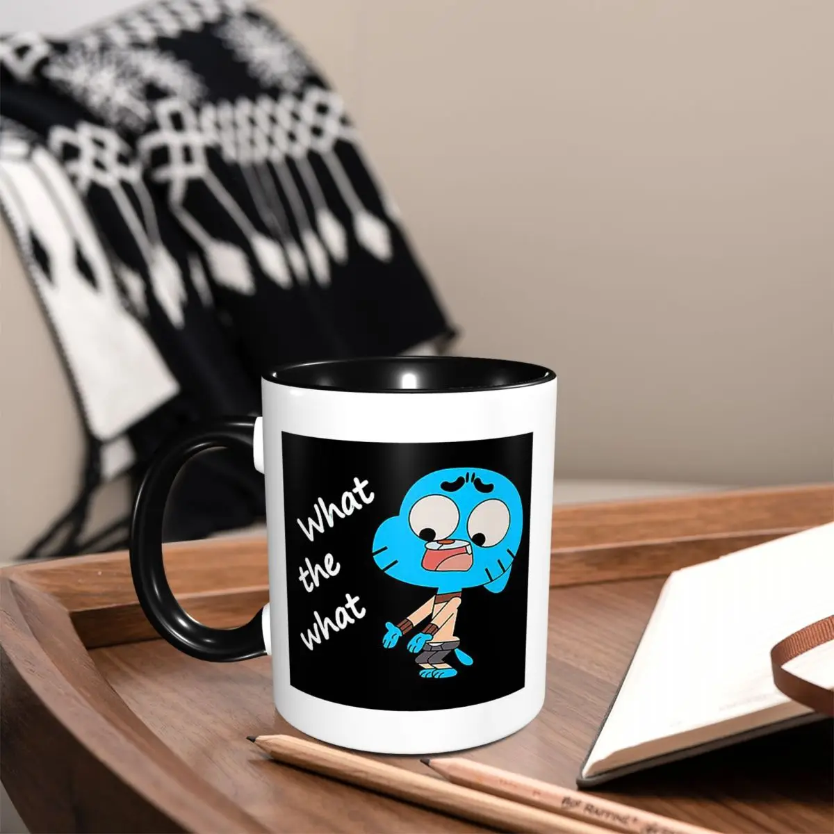 

The Amazing World Of Gumball What The What Mug Funny Ceramic Coffee Cups Tea Mugs Milk Cup Drinkware Gift for Friends