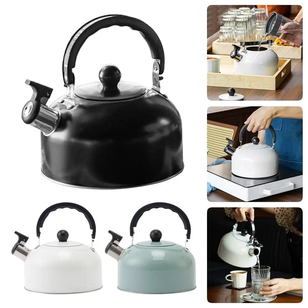 

3L Whistle Kettle Electroplated Bronze Handle Whistle Coffee Tea Kettle Universal Gas Induction Cooker Kitchen Water Kettle
