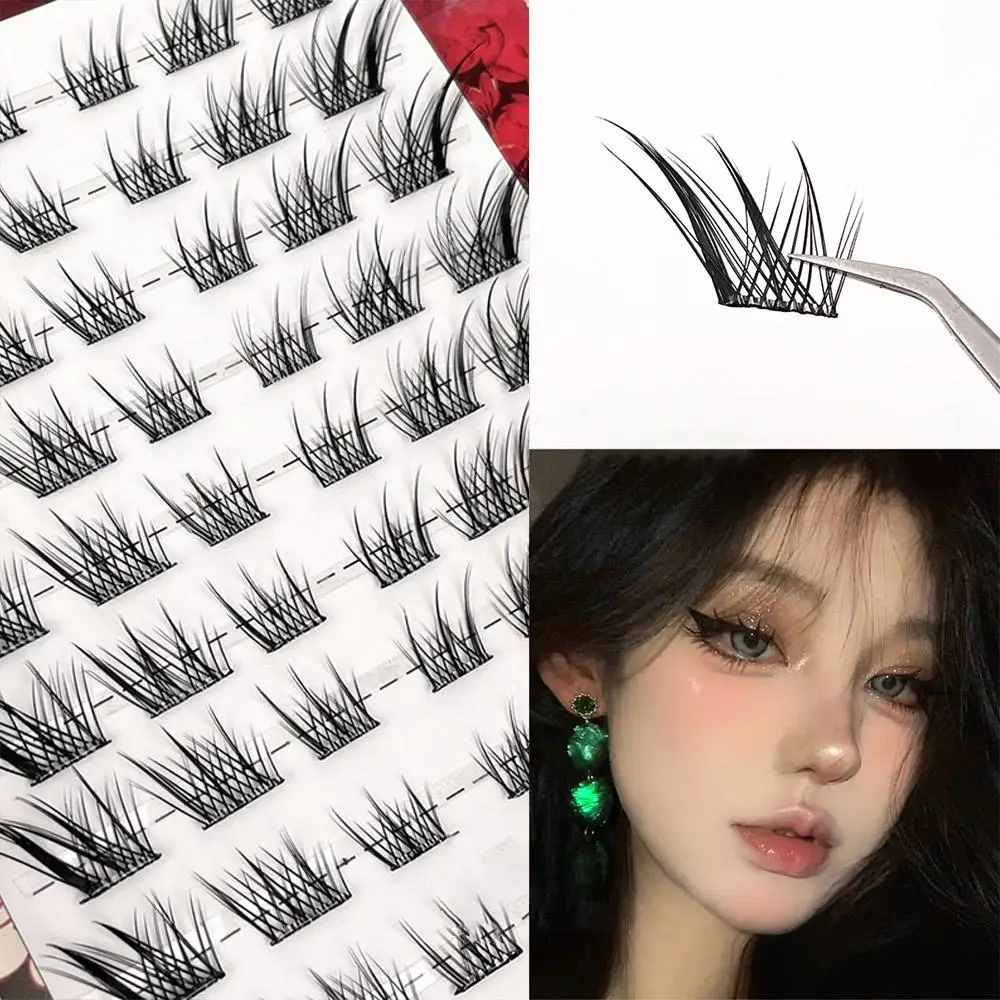 Self-Adhesive Glue-Free Lash Clusters Manga Reusable Fox Eye False Eyelashes No Removal Required Anime Lash Clusters DIY at Home