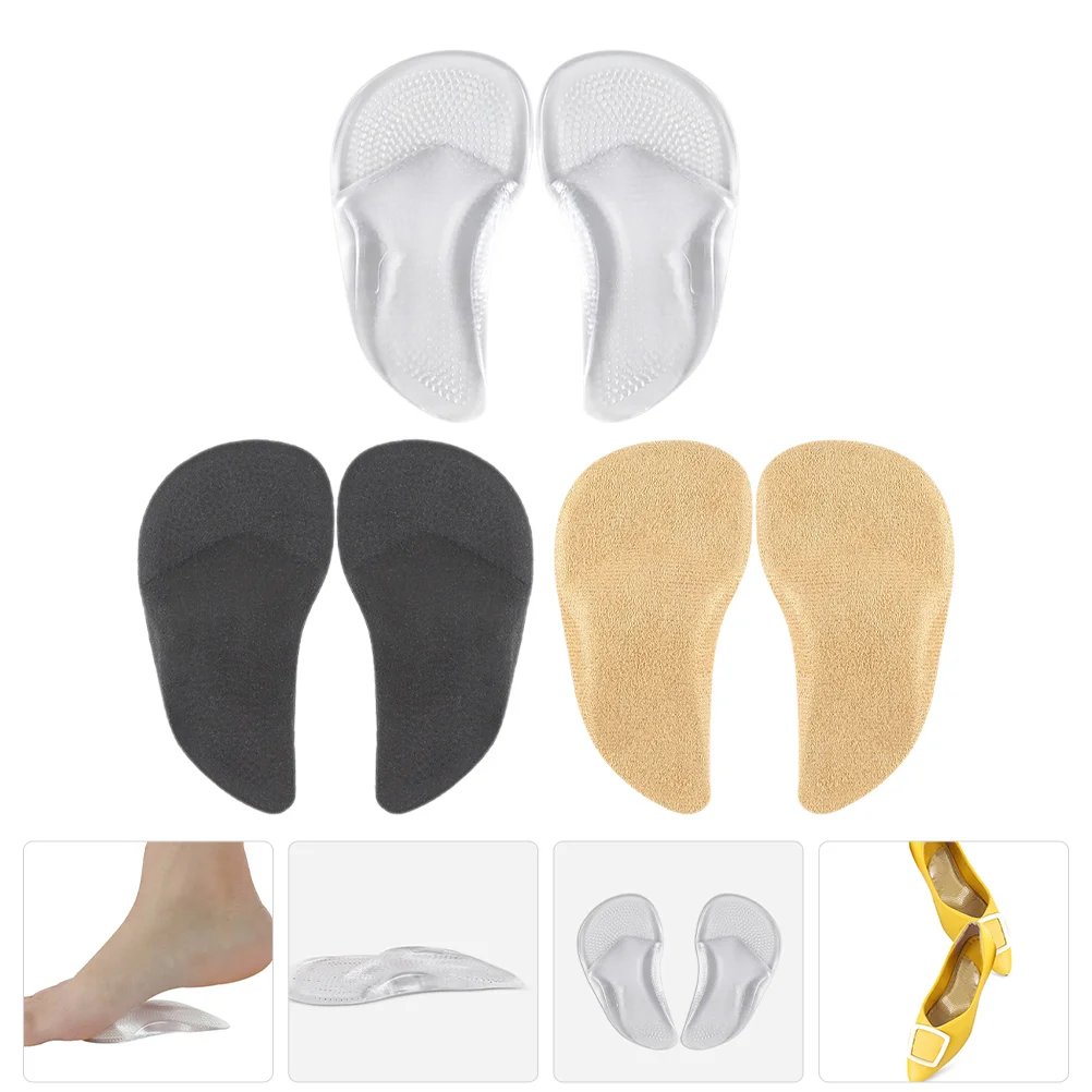 

3 Pairs Foot Support Orthopedic Insoles Adhesive Forefoot Pads Shoe Cushion High Heels Pumps Women Inserts Non-slip Cushions