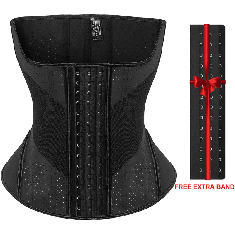 

Hourglass Waist Trainer Latex Corset 15 Steel Bones Waist Cincher Flat Belly Slimming Sheath Fitness Girdle Fajas Colombians