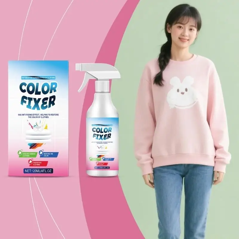 QX2E Fabric Color Fixative Liquid Prevents Dye Bleeding Locks Color For Most Fabrics Safe For Sensitive Skin And Baby Clothes