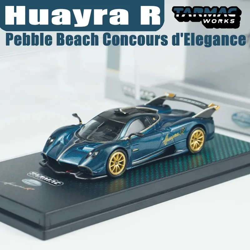 TARMAC WORKS 1/64 Huayra R Pebble Beach Concours d'Elegance, modèle de véhicule en alliage moulé sous pression, collection de jouets en métal, cadeaux pour garçons