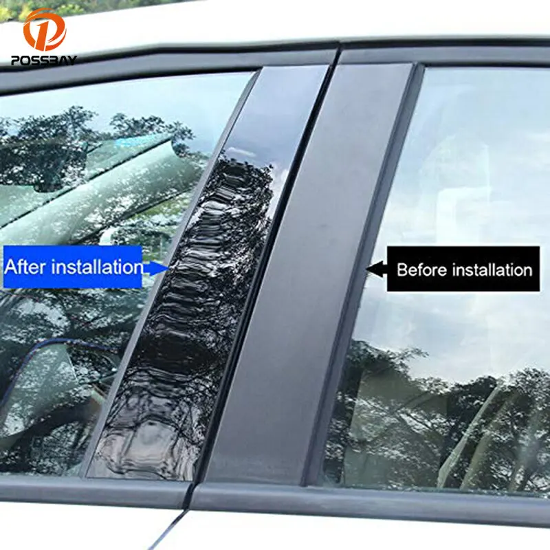 Possbay Car Pillar Posts Door Window Trim Cover Kits for Audi Q5 8R 2009 2010-2012 2013 2014 2015 2016 2017 BC Column Sticker - view 3