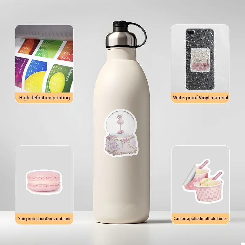 สติกเกอร์ลายกราฟฟิตี้สไตล์ INS สีชมพู 50 ชิ้น รุ่นใหม่ ปี 2025 สำหรับตกแต่งแก้วน้ำ คอมพิวเตอร์ กระเป๋าเดินทาง สมุดบันทึก กันน้ำ