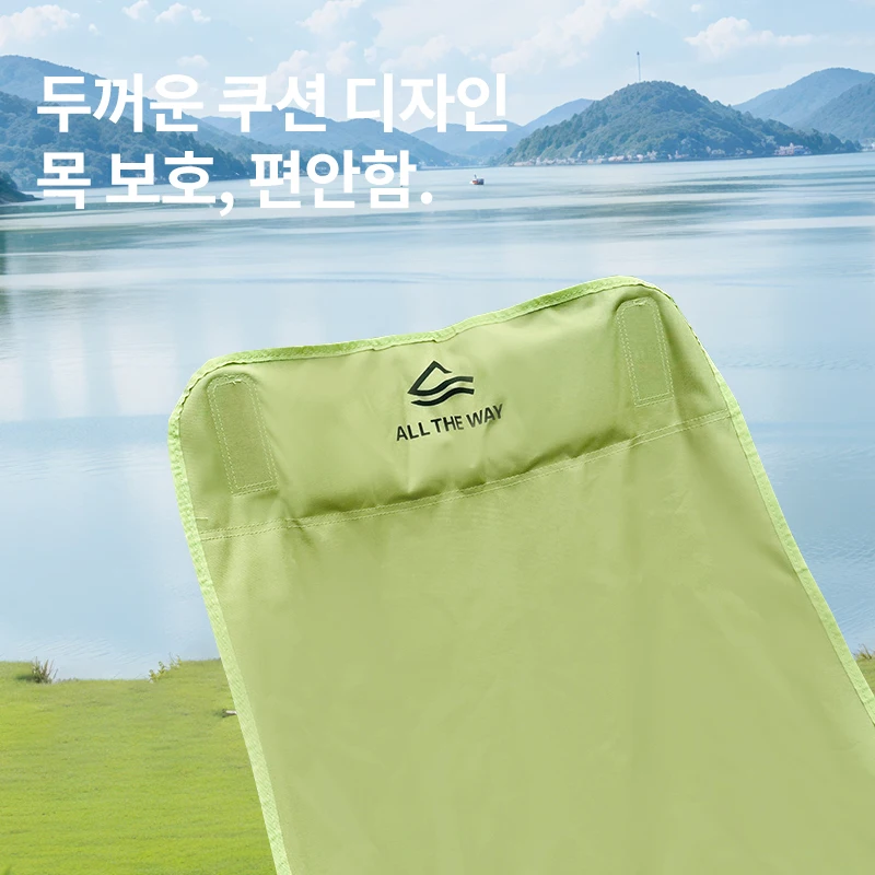 

Green Camping Higher Chair Camping Season Essential 3-Speed Adjustable Ergonomic Design Elegant Sideback
