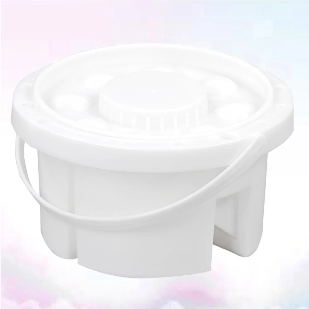 

Portable Paint Washer With Brush Holder 3 Water Chambers Lid As Mixing Palette For Outdoor Travel Painting Watercolor Brush