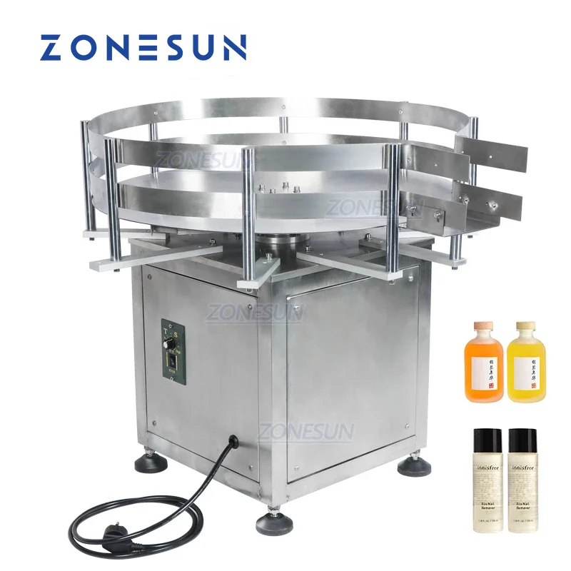 

ZONESUN Desktop Automatic Rotary Round Plastic Bottle Jar Collecting Packaging Sorting Turntable Machine for Production Line