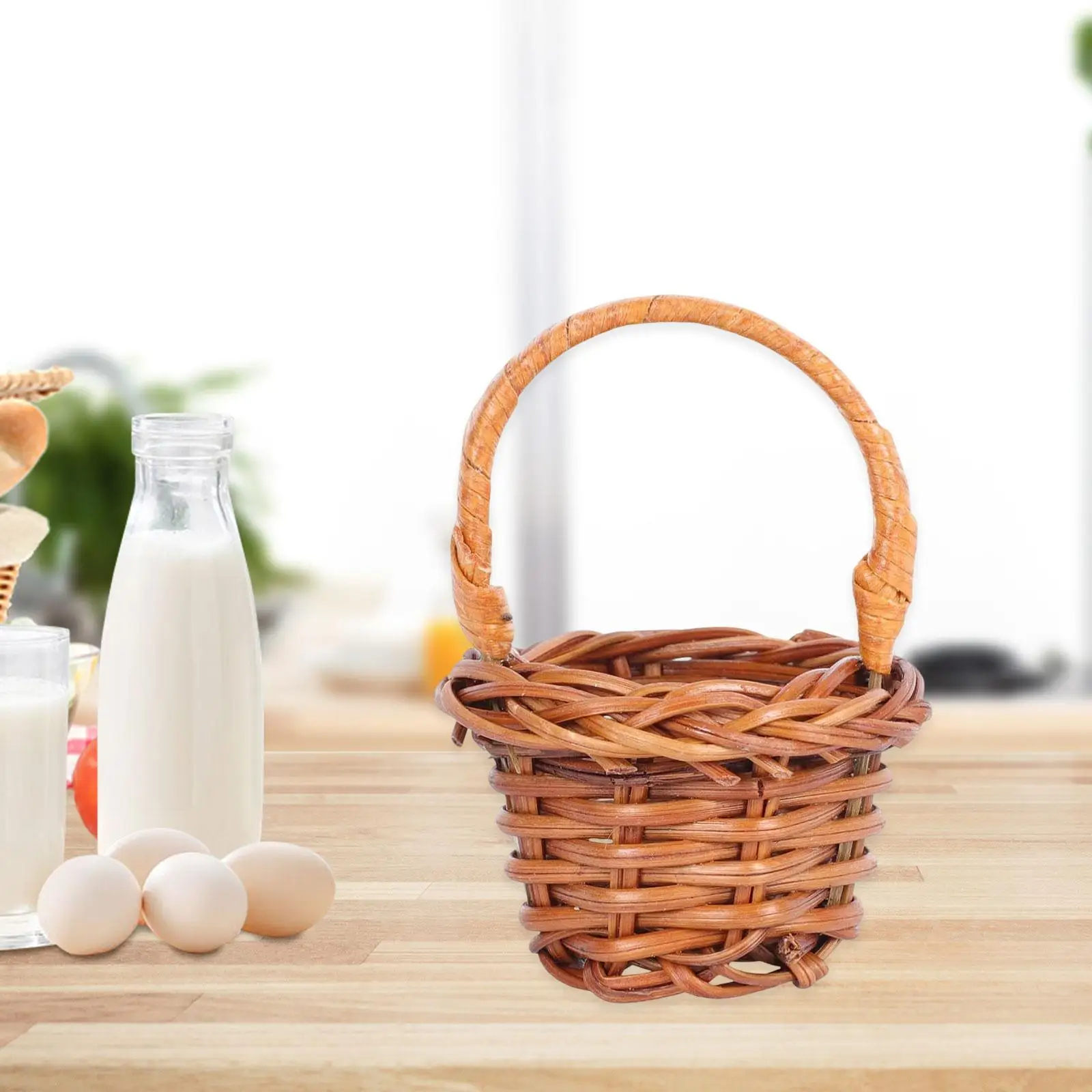 

10Pcs Rattan Woven Basket Decorative Gift Basket Wedding Basket Flower Basket for Candy Storage Gifts Organizing Celebration