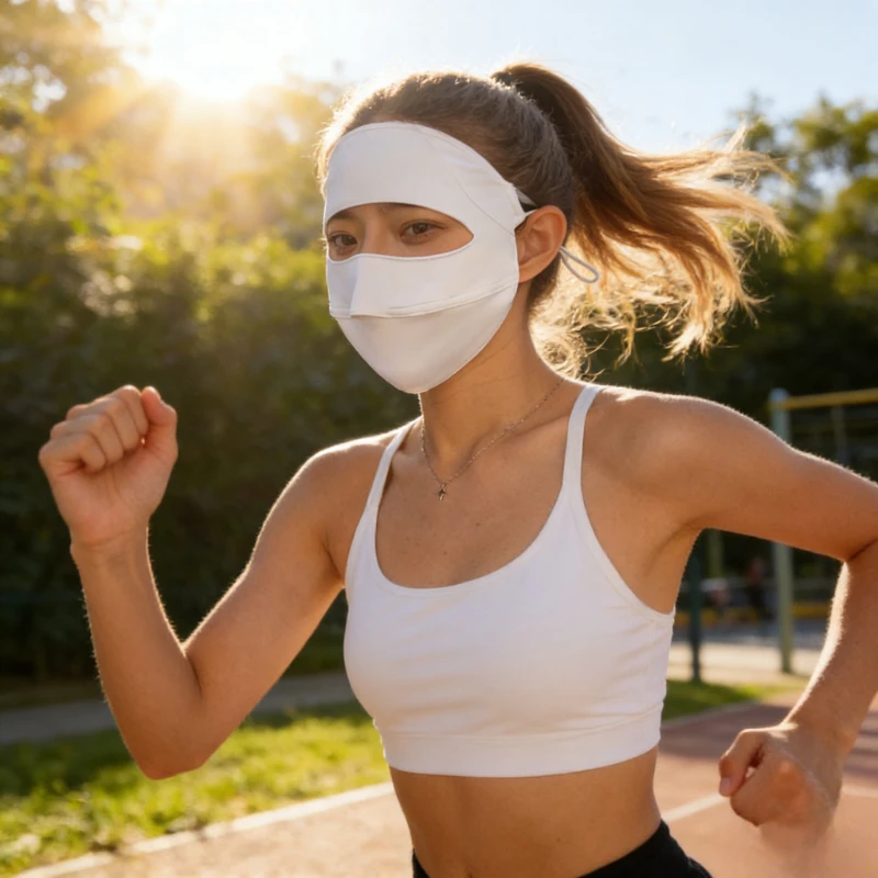 

Summer Sun Protection and UV Protection Face Mask for Women, Ice Silk for Cycling and Driving, Covering The Entire Face