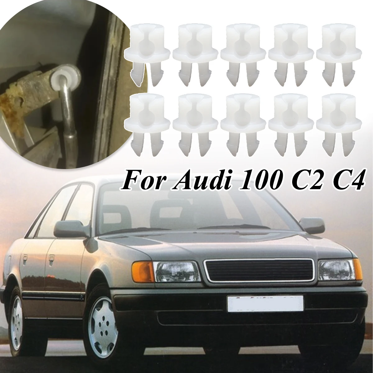 

10PC Clips For Audi 100 C2 C4 Door Lock Rod Conector Linkage Clips Front Rear Interior Latch Catch Repair Clamp Auto Fastener