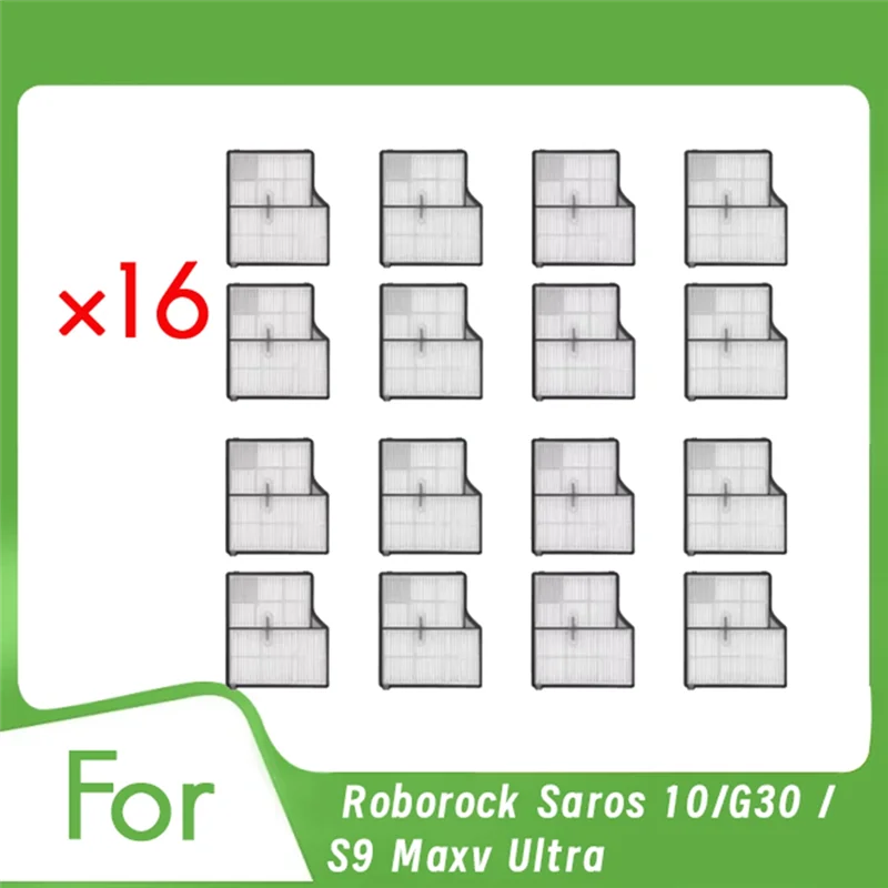 

16 PCS Filter For Roborock Saros 10/G30 / S9 Maxv Ultra Self Emptying Robot Vacuum Ultra Durable Accessories-A58E
