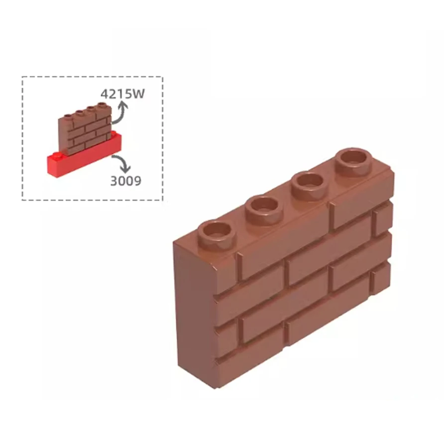 10PCS/LOT MOC Small Particle Building Block Part House Castle Building Wall Brick 4215w/60581w 2 High 4-Hole