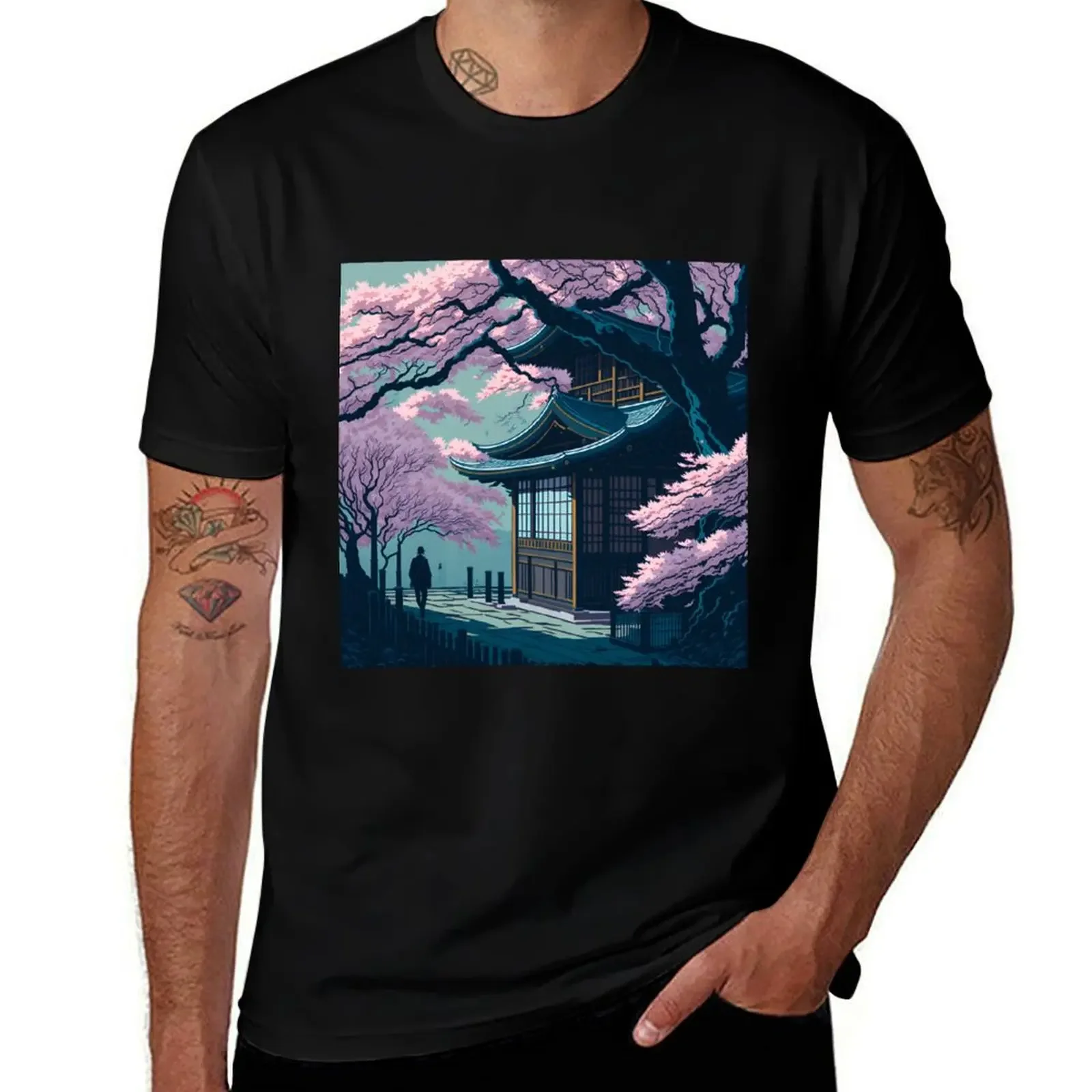 Sakura Dreams| Tokyo Blooms| Zen Garden| Blossom| Cherry Blossom Pathway| Serene Sakura| Kyoto Springtime| Oriental Oasi T-Shirt