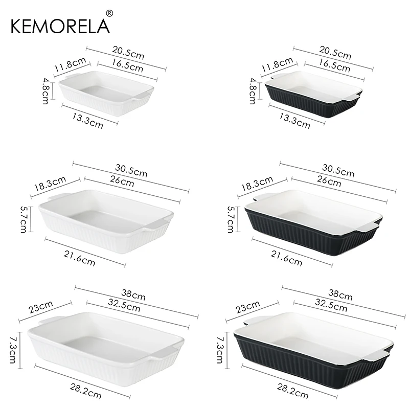 طبق خبز سيراميك، متوفر في 3 مقاسات من صينية Lasagna العميقة للفرن، مع مقابض، أدوات خبز آمنة ومتينة للفرن لـ Lasagna #6