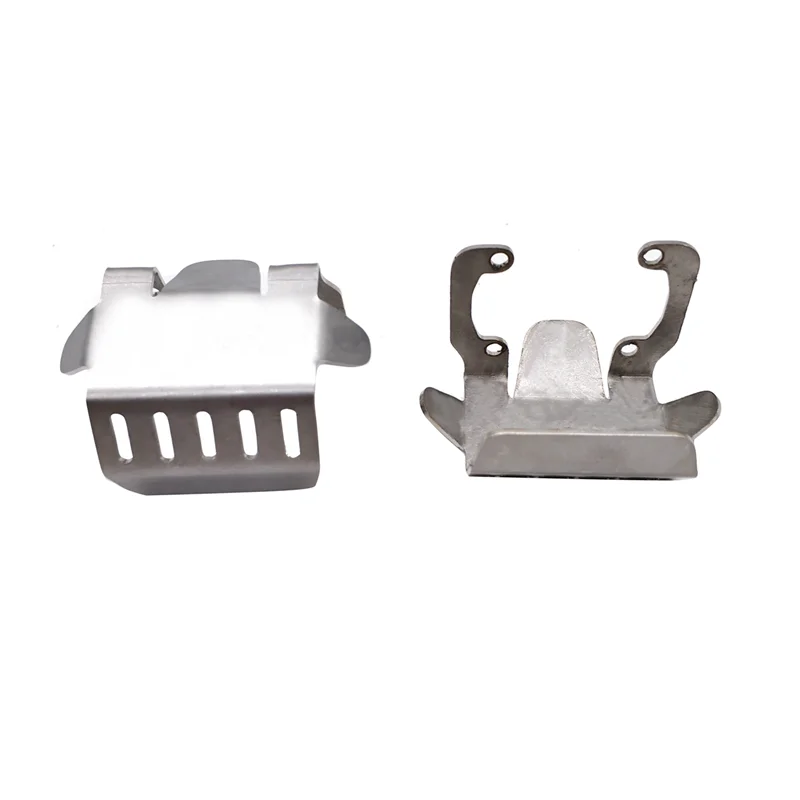 YSUN-3X parachoques delantero inferior + eje + juego de placa de deslizamiento de protección de montaje de caja de cambios para 1/10 RC Crawler AXIAL SCX10 II 90046 90047