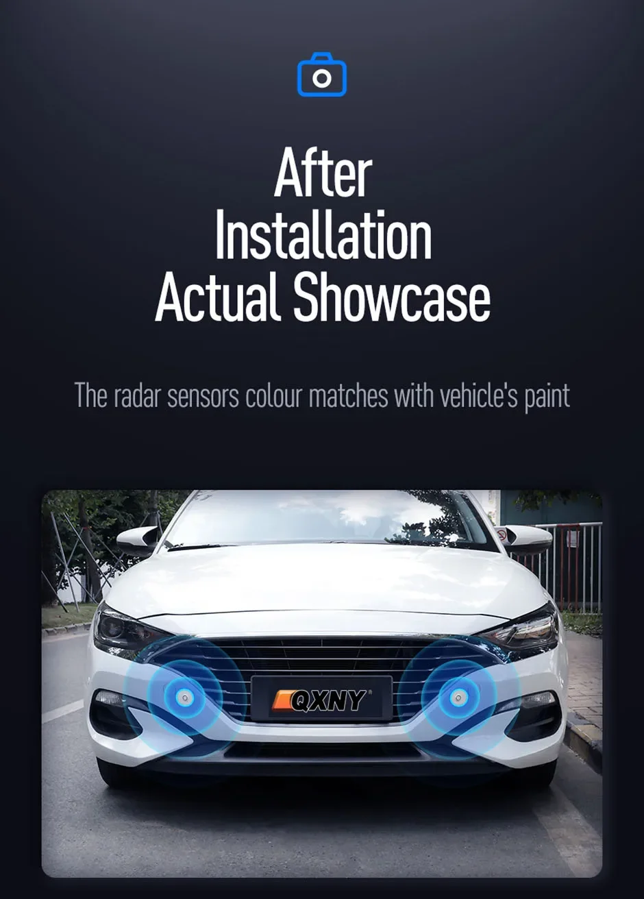 Professionelles Frontparksensor-Kit, Auto-Parktronic-Fahrzeugassistenzsystem, Summeralarm, Lautstärke kann angepasst werden, universell einsetzbar – Detail 3