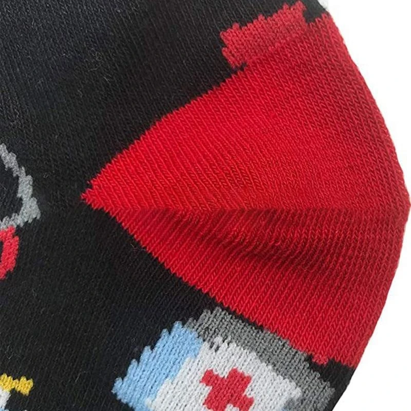 

Новинка для мужчин и женщин, хлопковые носки для экипажа, забавные носки для врачей и медсестер для таблеток, стетоскопа, трубки