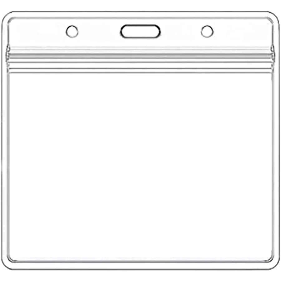 5 قطعة حامل شارة الهوية الأفقية قسط أصحاب الهوية البلاستيكية الشفافة لشارات بطاقة حامي مقاوم للماء لبطاقة الهوية العمل 5 قطعة H #1