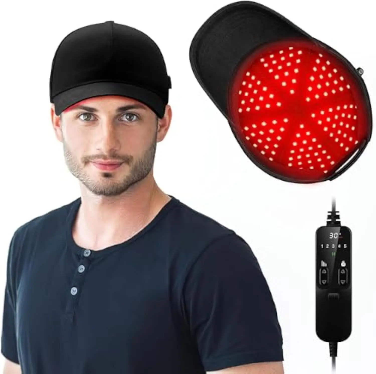 

Hair Growth Cap 660nm 850nm Red Light Therapy Devices Anti Hair Loss Anxiety Stress Relief Head Pain Relief Scalp Relax Cap