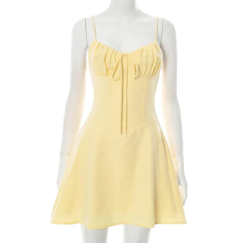 

Sexy Sweetheart Lace Up Spaghetti Straps Mini Dress