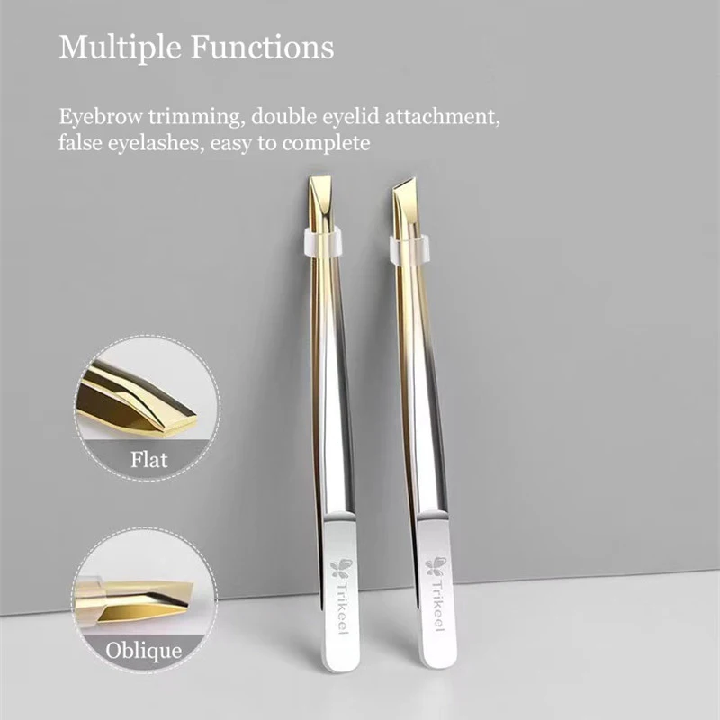 Eyebrow Tweezer Hair Beauty Fine Hairs Puller Stainless Steel Slanted Eye Brow Clips Removal Hair Removal Tweezers Makeup Tools