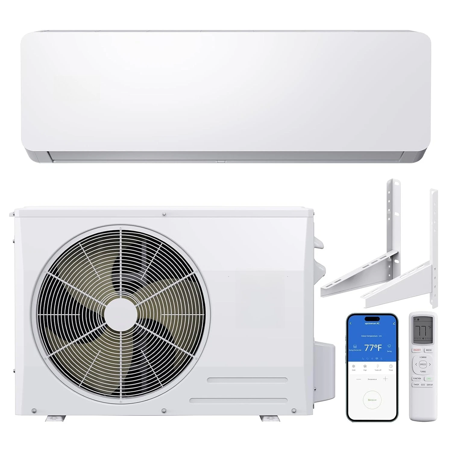 18000 BTU Mini Split AC Heating System, 20 SEER2 230V Mini Split Air Conditioner, Pre-Charged Heat Pump Ductless, Custom