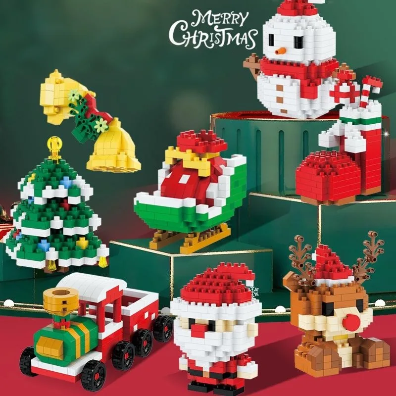 

Educational Creative Santa Claus Building Blocks Compatible Small Particles Christmas Toys for Children