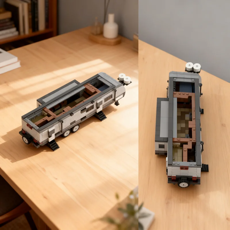 862pcs MOC Creator Expert Caravan Model Christmas Gift Creative Tabletop Ornament And Room Decoration Home Decor