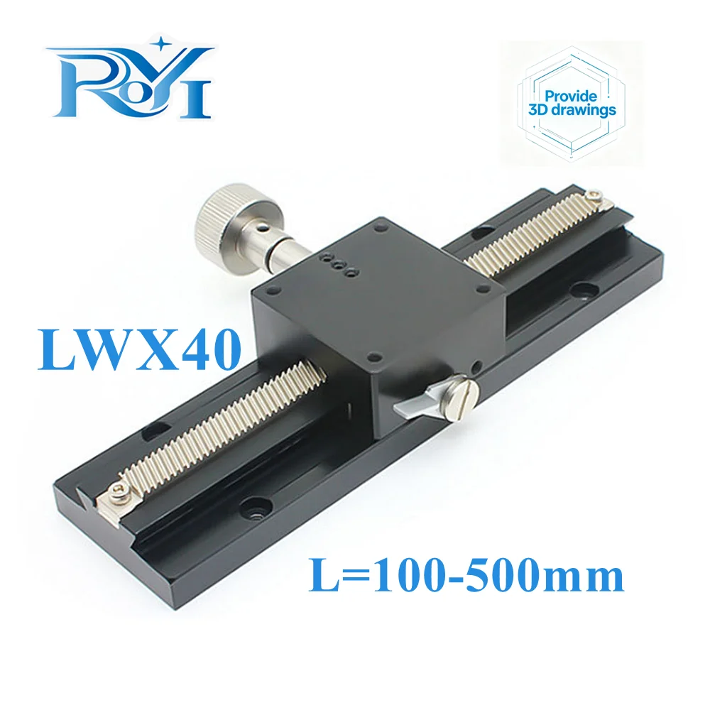 X‑Axis LWX40 Precision Linear Stage Dovetail Slide Table Manual Knob Adjustment Fine‑Tuning Displacement Positioning Platform