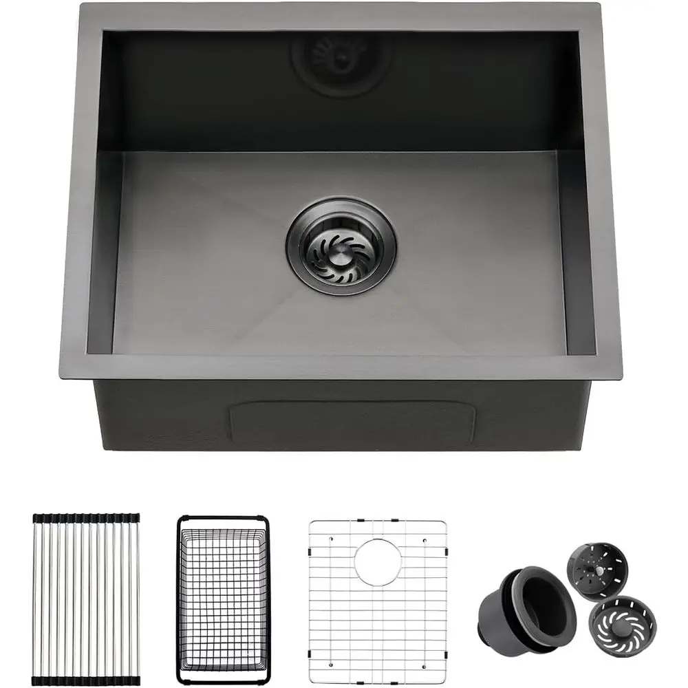 

21 черная маленькая раковина Undermount, 21 x 16 x 9 дюймов, черная кухонная барная раковина из нержавеющей стали Undermount для кухни для стирки на открытом воздухе