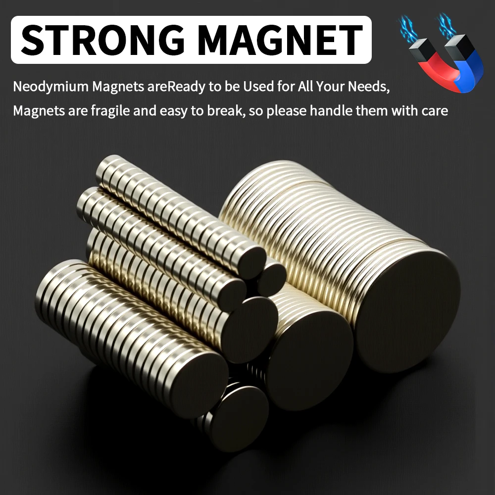 مغناطيس قوي للغاية مستدير مغناطيس النيوديميوم القوي N35 ندفيب مغناطيسي دائم imanes مغناطيس الثلاجة 8x1 10x1 12x1 15x1