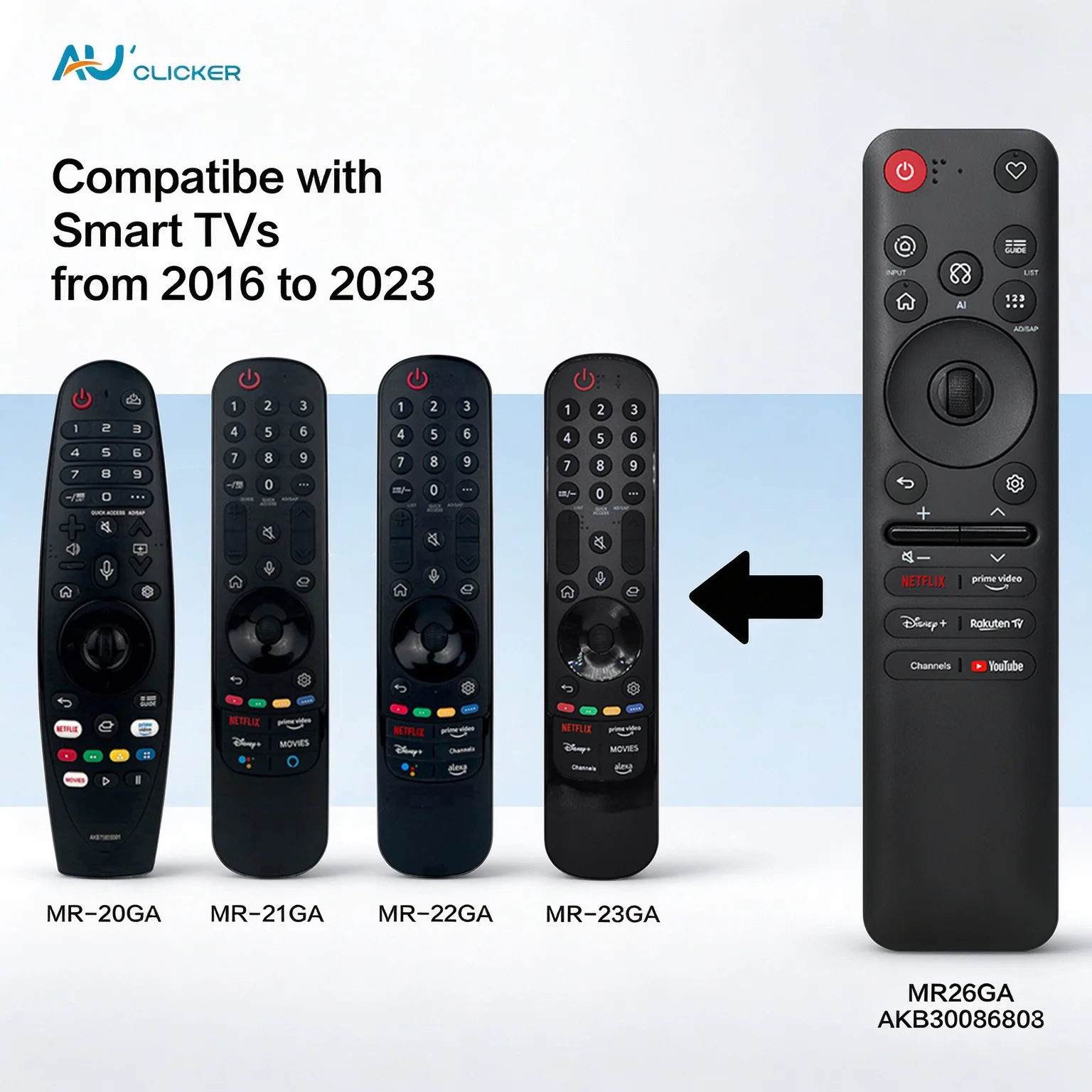 MR26GA AKB30086803 Magic Voice Remote Replacement for Select MR19BA MR20GA MR21GA MR22GA MR23GA MR24GA MR25GA Models