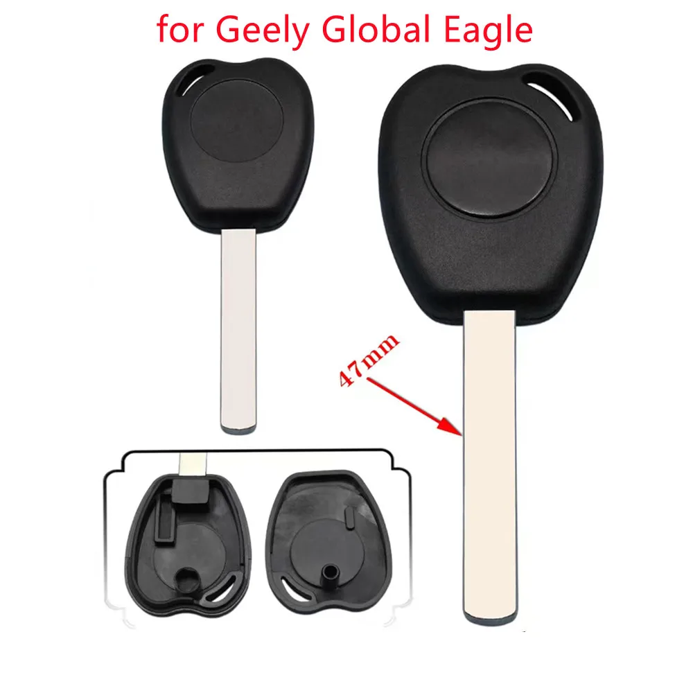 Carcasa de repuesto para llave de coche, Chip transpondedor para Geely Global Eagle Panda, 10 unidades por lote