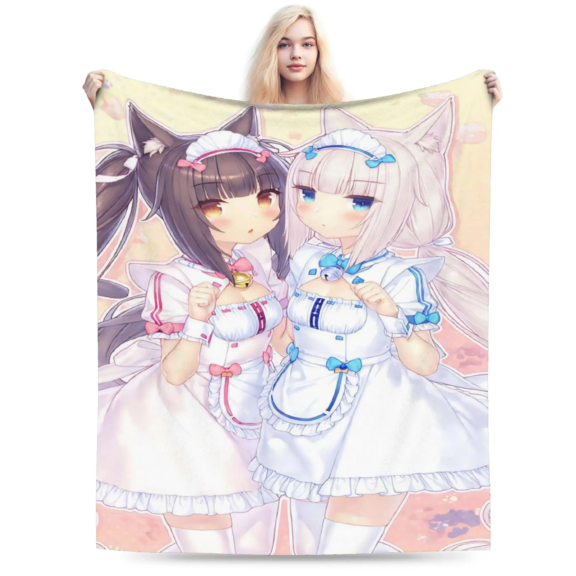 Anime N-Nekopara Stuff Blanket Ultra-Soft Coral Fleece Plush  Throw Blankets Relax Rug Piece