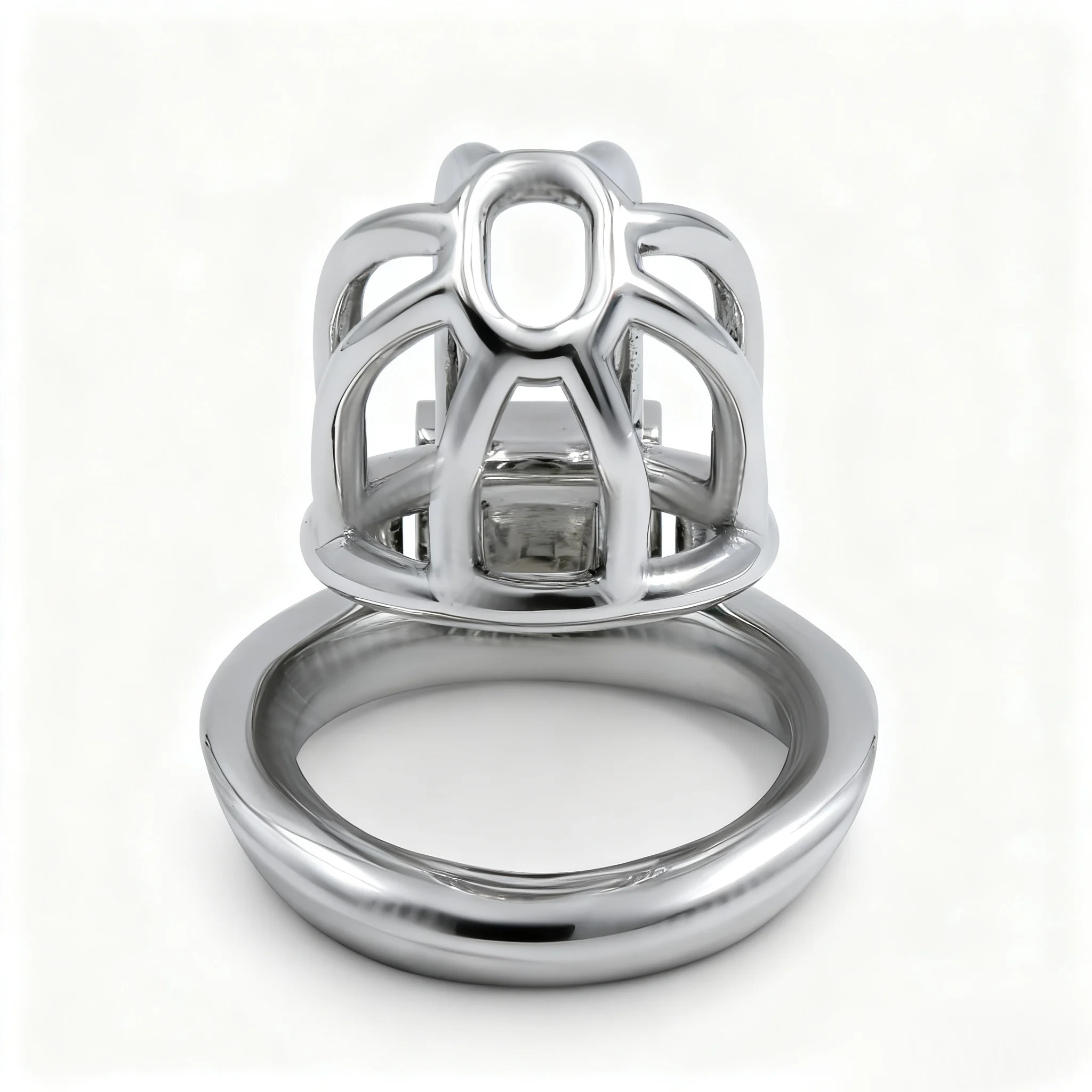 Long-term Wear Male Chastity Cage, Ergonomic Stainless Steel Penis Lock with Smooth Edge, Breathable Cock Cage for 24/7 Abstinen