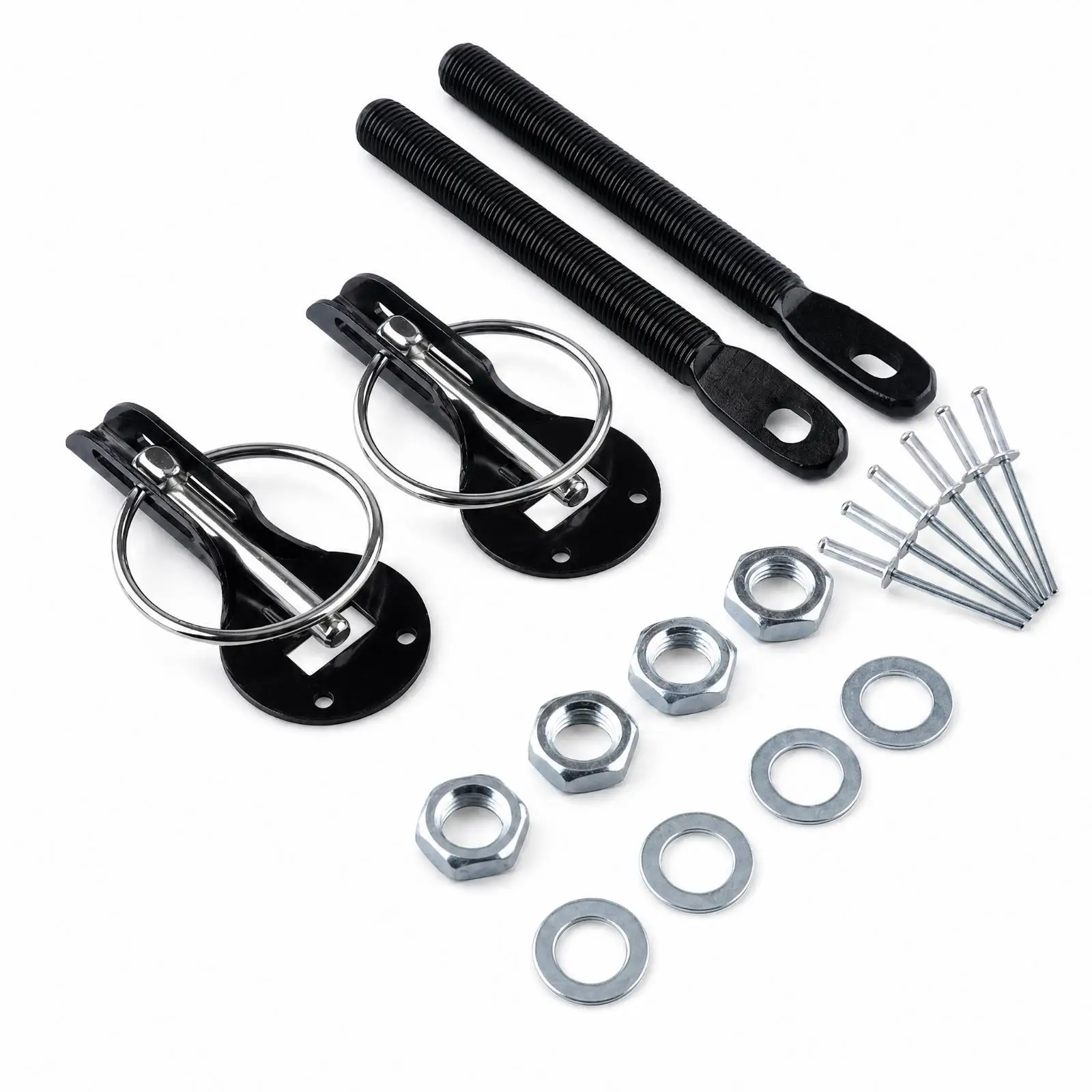 Heavy Duty Hood Lock Kit with Threaded Mounting Pin for Modified Car Truck Motorcycle Accessories