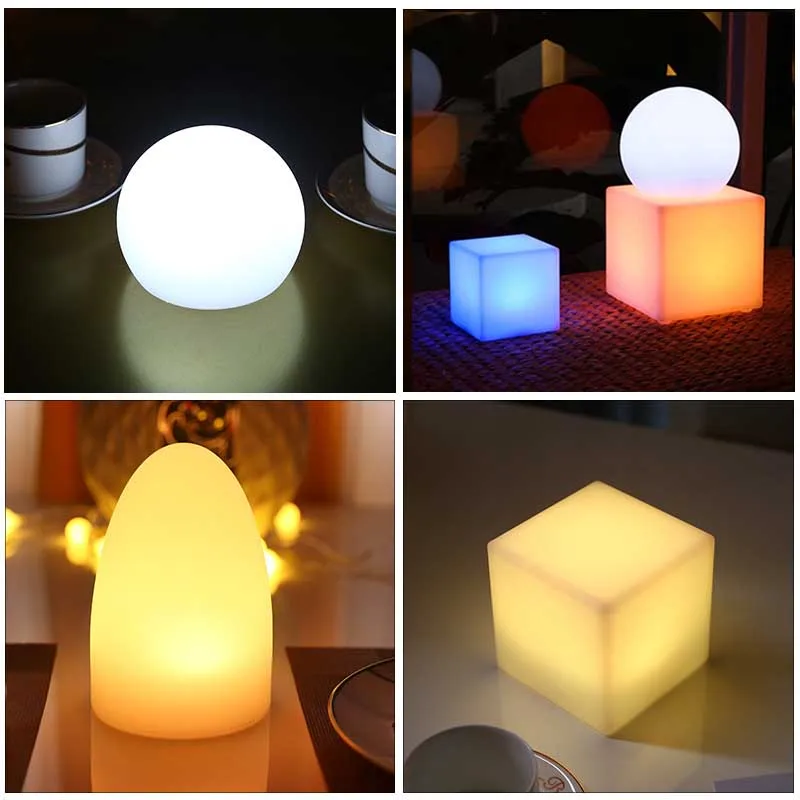 Remote Control LED Glow Ball Night Light Indoor Home Ramadan Decor Table Lamp Outdoor Garden Wedding Party Bedroom Decoration