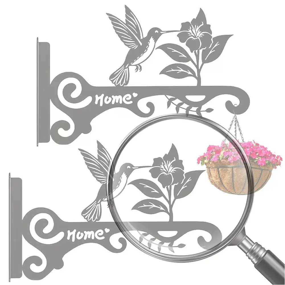 

10-дюймовый металлический подвесной кронштейн для растений с красивым птичьим узором, крючки для растений для подвешивания растений, кормушка для птиц, фонарь с колокольчиком ветра