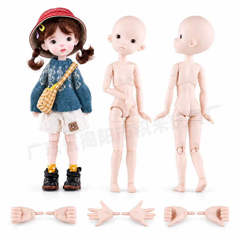1/6 Scale Special Body BJD Doll Cute OB24 Doll Vinyl Head Joint Movable DIY Makeup Practice MJD Doll Replacement Plain Head+Body