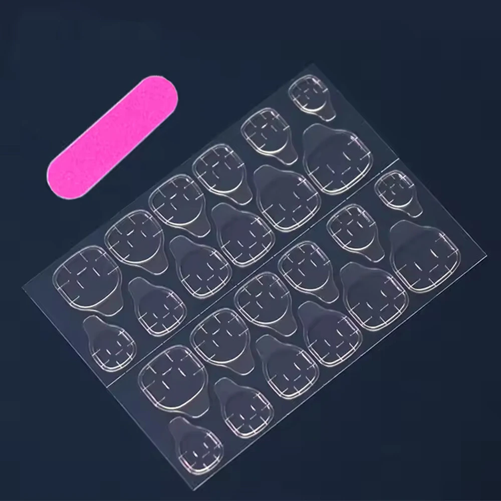 Gradient Black False Nails Press Ons Ballerina French Fake Nail With Glue Short Coffin Shaped Woman Fingernails Manicure Sets