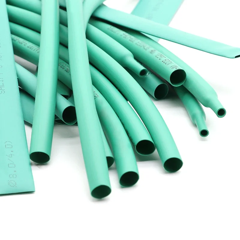 Manchon de câble thermorétractable en polyoléfine, protecteur de câble, vert 2:1, diamètre 0.6 ~ 80mm, 1 m, 2 m, 5 m, 10m