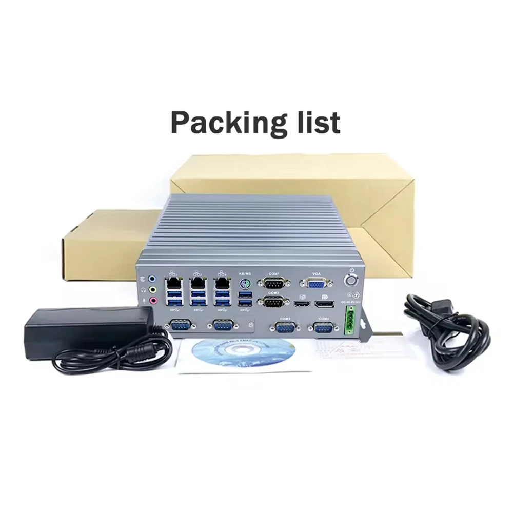 Parteaker PC industriale senza ventola Intel i3 6100T i5 6500T i7 6700T 6COM VGA HD DP Computer incorporato per l'automazione