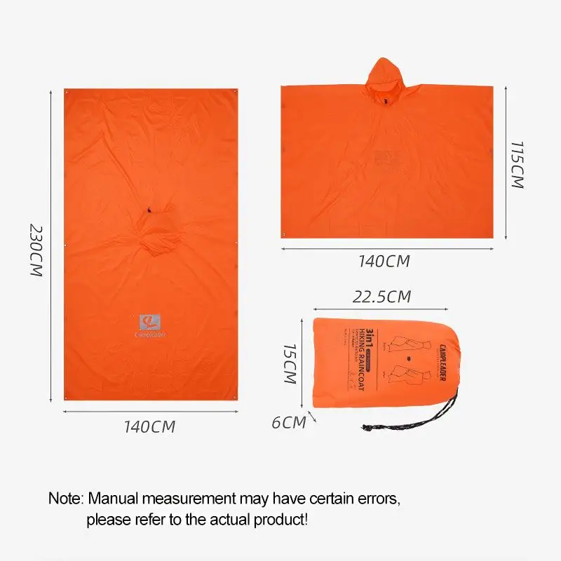 3-in-1 wasserdichter, leichter Unisex-Regenmantel zum Wandern, Regenmantel, Wandern, multifunktionale Outdoor-Aktivitäten, Regenausrüstung, Zeltabdeckung – Detail 8