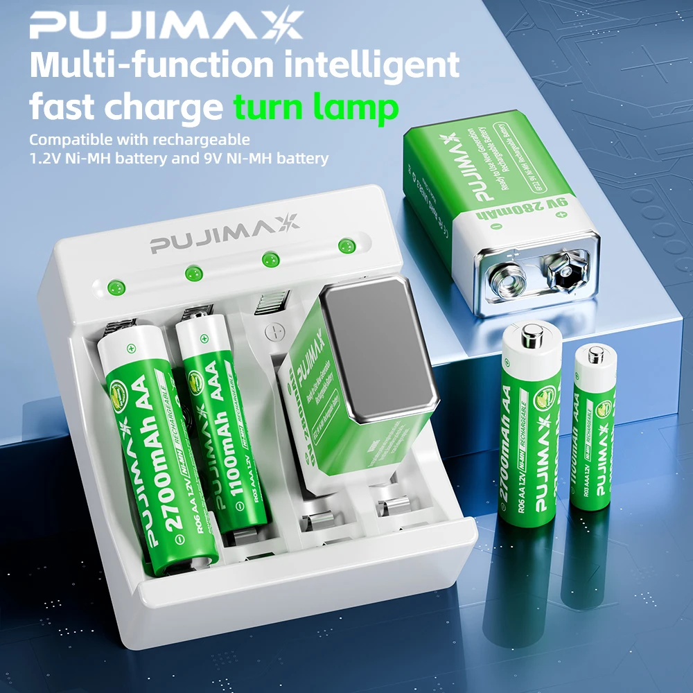 PUJIMAX  AA/AAA Battery 1.2V Rechargeable Batteries 2700mAh 1100mAh NI-HM Battery for Remote Control Mouse Computers Toy Clocks