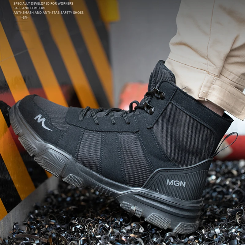 Men Work Boots Indestructible Safety Shoes Steel Toe Shoes Puncture-Proof Sneakers Male Footwear Shoes Women Non Slip Work Shoes