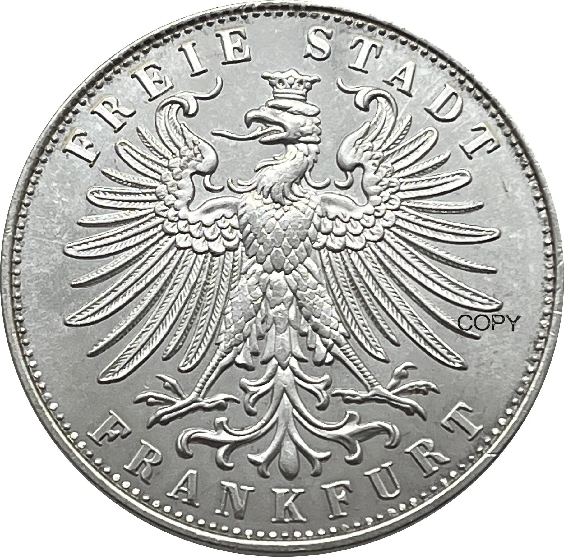 Frankfurt German States 1862 1 Thaler Shooting Festival Silver Plated Copy Commemorative Coin Ww2 Moneda Collectible Coins