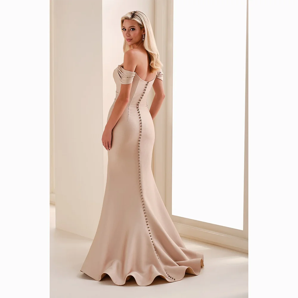 Maßgeschneiderte einfache Abendkleider mit schulterfreier Falte, elegante Ballkleider für formelle Anlässe, bodenlange Meerjungfrau-Abschlussballkleider