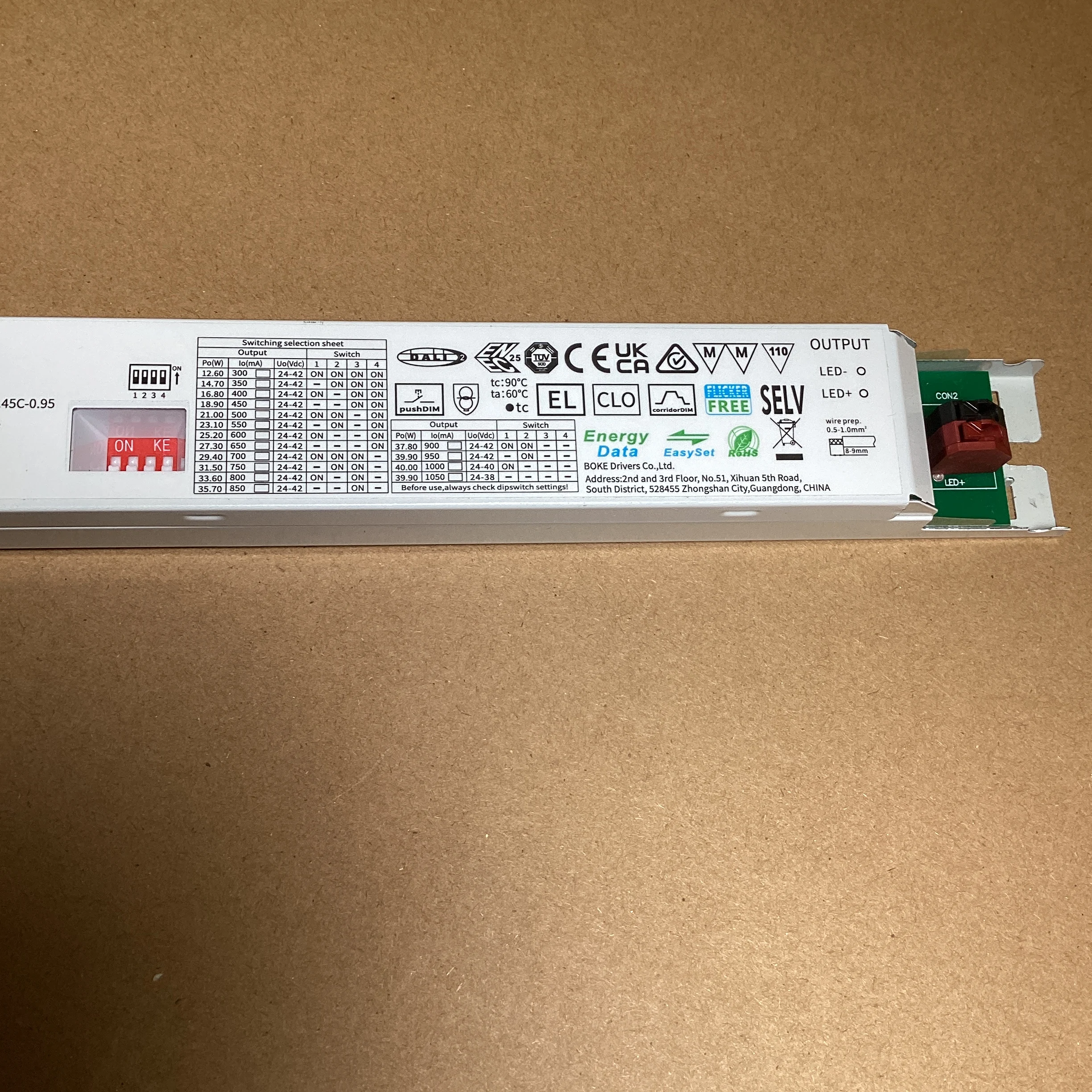 LED Driver Dimmable DALI-2+pushDIM Dimming Range 1~100% linear Lighting Power Suply DBL050E for Tri-proof Light Floor Lights