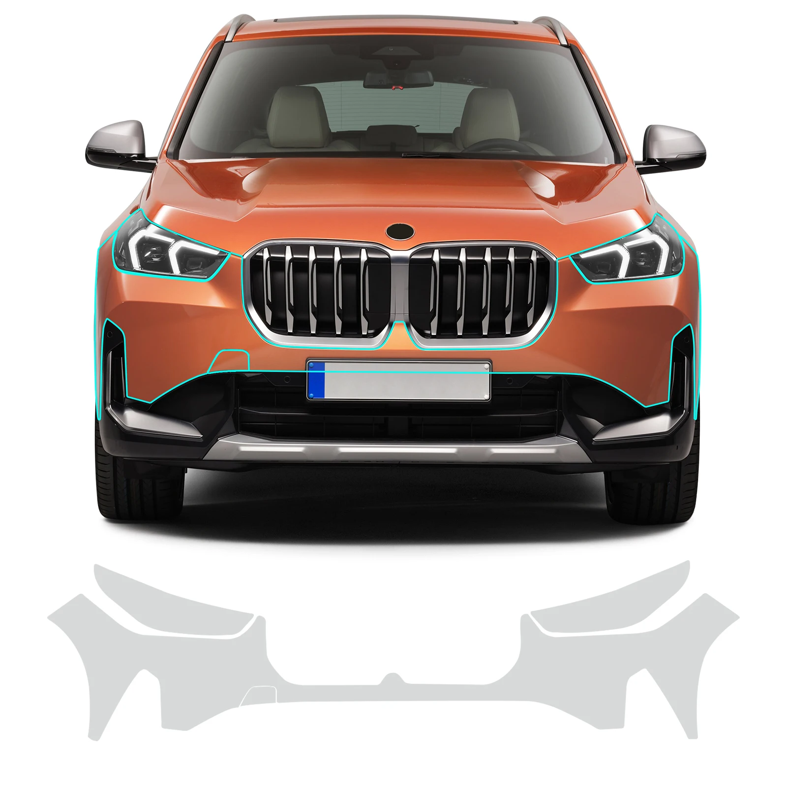 Für BMW X1 U11 Base 2023 2024 2025 Unsichtbare Auto-Folierung TPU-Film Schutzschicht Kratzfeste Auto-Modifikationszubehör